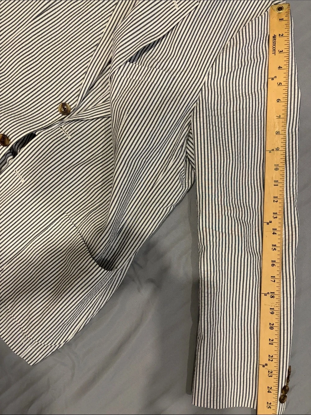 Jcrew Thompson Striped SeersuckerBlazer - White & Navy